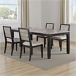 Pemberly Row 5 Piece Extendable Dining Table with 4 Chairs Farmhouse Gray Black