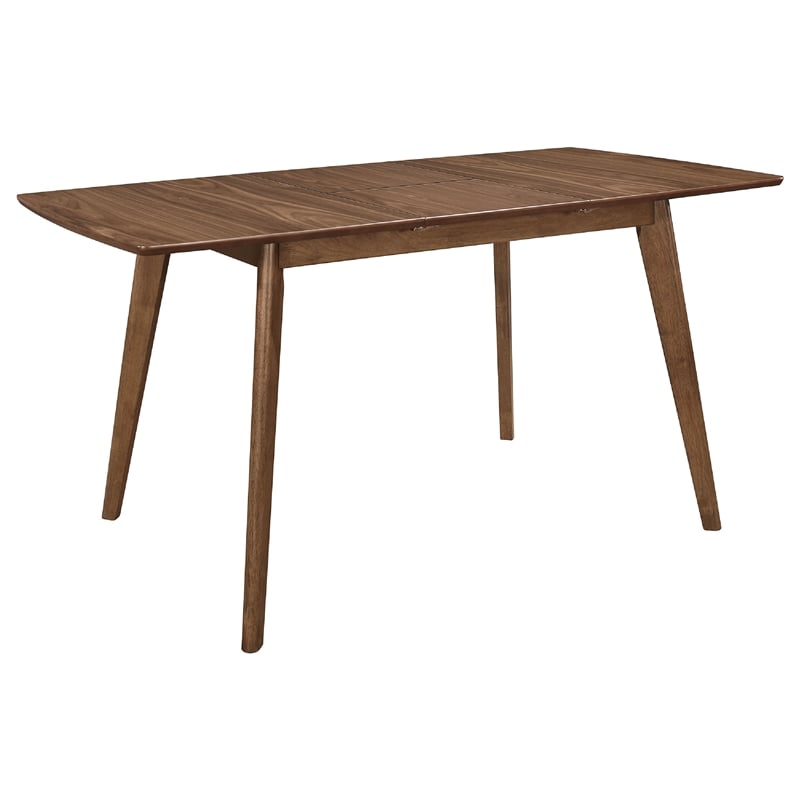Pemberly Row 6 Piece Extendable Dining Table Bench 4 Chairs in Walnut Brown Gray