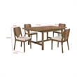 Pemberly Row 5 Pc Dining Table and 4 Chairs Set in Rich Walnut Brown and Beige