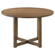 Pemberly Row 5 Pc Round Dining Table and 4 Chairs Set in Walnut Brown and Beige