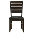 Pemberly Row 5Pc Dining Table & 4 Chairs Set with Ladder Back Brown Faux Leather