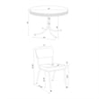 Pemberly Row 5Pc Dining Table & Chair Set in Red Faux Leather White Round Top