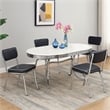 Pemberly Row 5 Pc Oval Dining Set with 4 Chairs Retro Design Chrome White Black