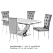 Pemberly Row 5 Piece Dining Table Set Modern Gray Faux Marble Top 4 Side Chairs