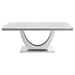 Pemberly Row 7 Piece Dining Table Set Modern Gray Faux Marble Top 6 Side Chairs
