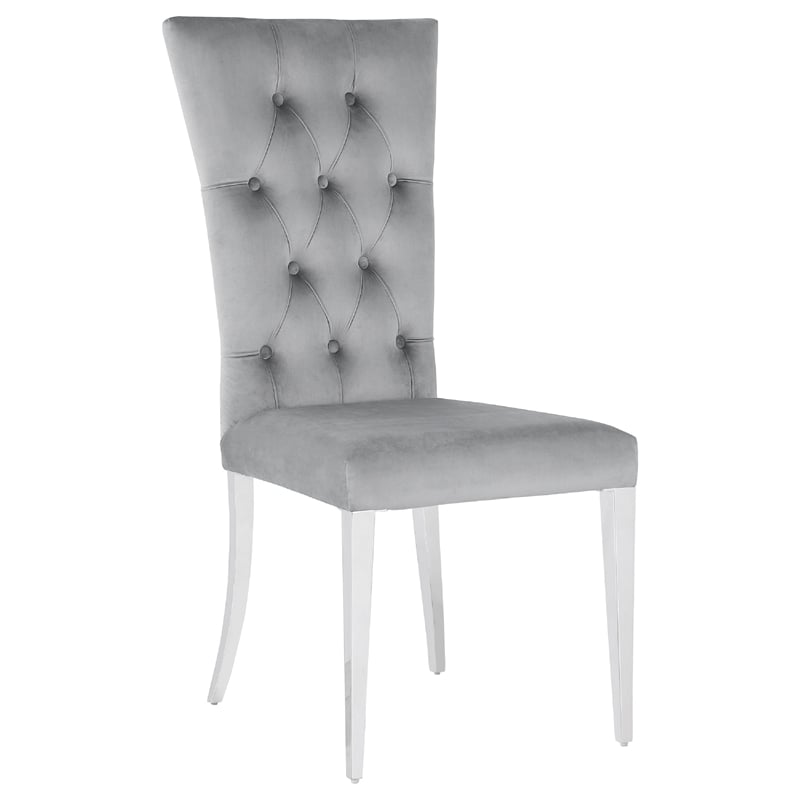 Pemberly Row 7 Piece Dining Table Set Modern Gray Faux Marble Top 6 Side Chairs