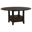 Pemberly Row 5 Piece Dining Table Set Dark Brown Round Wood Top Storage Base