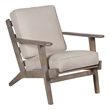 Pemberly Row Chair Handcrafted Washed Mango Wood Fabric Cushions Angled Legs
