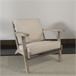Pemberly Row Chair Handcrafted Washed Mango Wood Fabric Cushions Angled Legs
