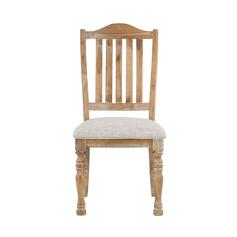 Pemberly Row 20 Inch Side Dining Chairs Set of 2 Open Slatted Turned Feet