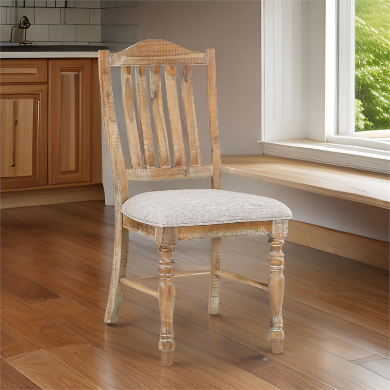 Pemberly Row 20 Inch Side Dining Chairs Set of 2 Open Slatted Turned Feet