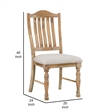 Pemberly Row 20 Inch Side Dining Chairs Set of 2 Open Slatted Turned Feet