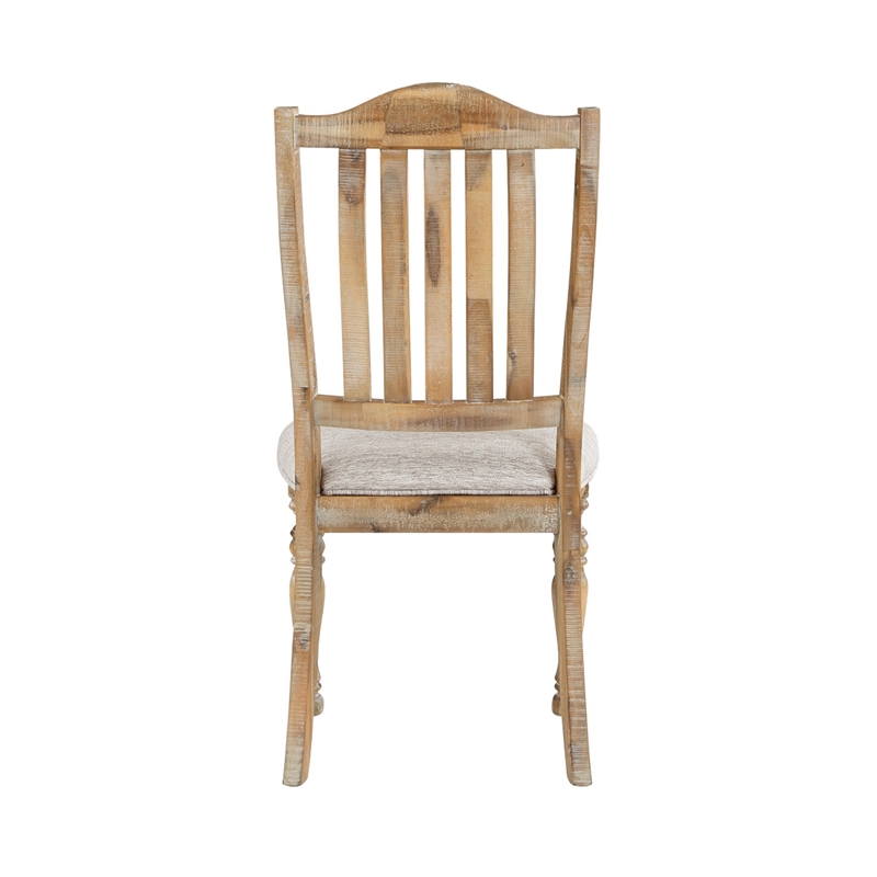 Pemberly Row 20 Inch Side Dining Chairs Set of 2 Open Slatted Turned Feet