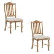 Pemberly Row 20 Inch Side Dining Chairs Set of 2 Open Slatted Turned Feet
