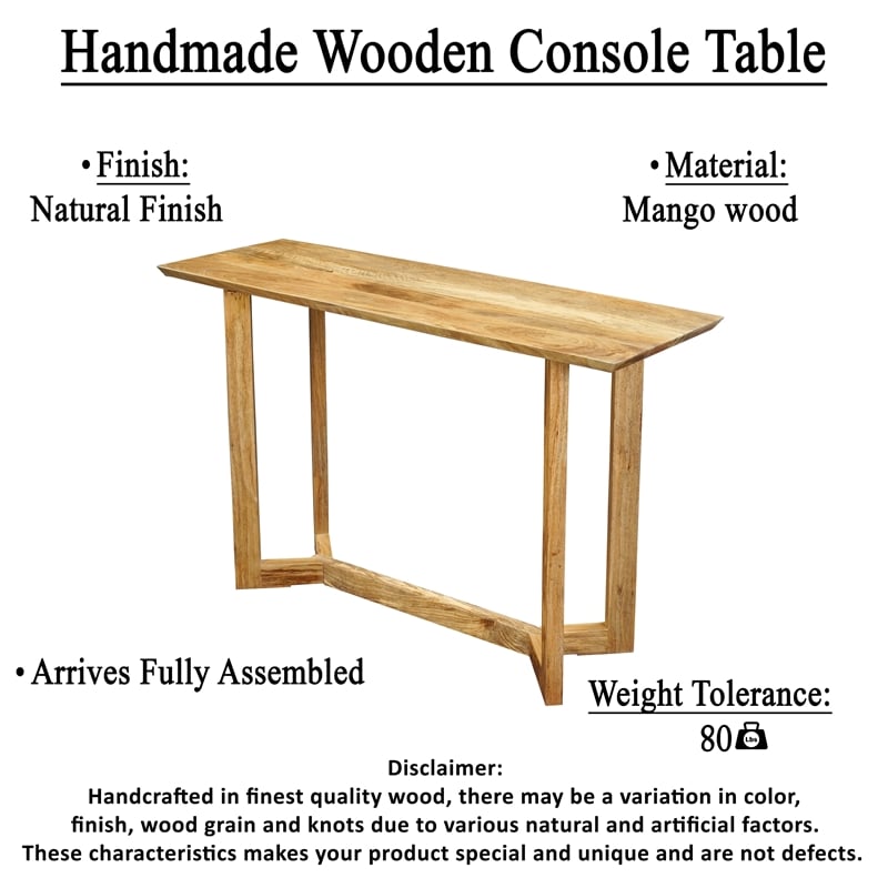 Pemberly Row 48 Inch Console Table Rectangular Top Open Frame Trestle Base