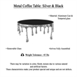 Pemberly Row 36 Inch Round Glass Top Coffee Table Melting Drip Design