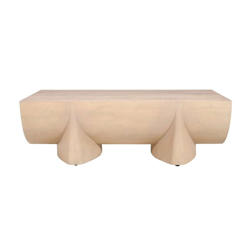 Pemberly Row 48 Inch Coffee Table Log Design Natural Mango Wood Hand Crafted