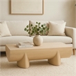 Pemberly Row 48 Inch Coffee Table Log Design Natural Mango Wood Hand Crafted