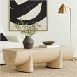 Pemberly Row 48 Inch Coffee Table Log Design Natural Mango Wood Hand Crafted