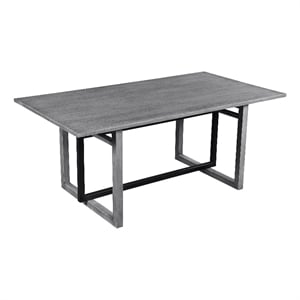 Pemberly Row 72 Inch Dining Table Mango Wood Top with Iron Trestle Base 6 Seater