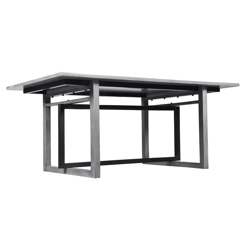 Pemberly Row 72 Inch Dining Table Mango Wood Top with Iron Trestle Base 6 Seater