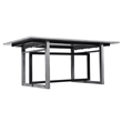 Pemberly Row 72 Inch Dining Table Mango Wood Top with Iron Trestle Base 6 Seater