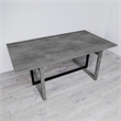 Pemberly Row 72 Inch Dining Table Mango Wood Top with Iron Trestle Base 6 Seater