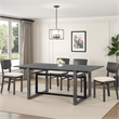 Pemberly Row 72 Inch Dining Table Mango Wood Top with Iron Trestle Base 6 Seater