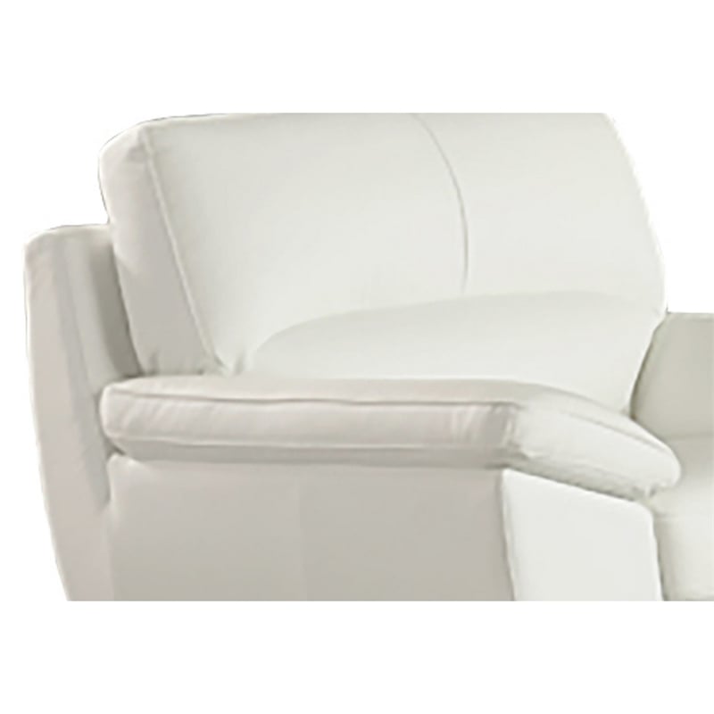 Pemberly Row 48 Inch Accent Sofa Chair Cushioned in White Tufted Italian Leather