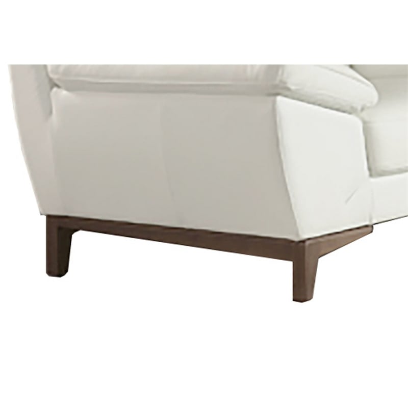 Pemberly Row 48 Inch Accent Sofa Chair Cushioned in White Tufted Italian Leather