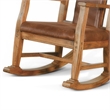 Pemberly Row Rocking Chair with Faux Leather Seat and Back in Rustic Oak Brown