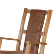 Pemberly Row Rocking Chair with Faux Leather Seat and Back in Rustic Oak Brown