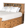 Pemberly Row Queen Bed with Storage Footboard & Bookcase Headboard in Brown