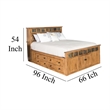 Pemberly Row Queen Bed with Storage Footboard & Bookcase Headboard in Brown