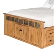 Pemberly Row Queen Bed with Storage Footboard & Bookcase Headboard in Brown