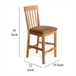 Pemberly Row 24 Inch Counter Height Chair Set of 2 in Faux Leather Light Brown