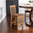 Pemberly Row 24 Inch Counter Height Chair Set of 2 in Faux Leather Light Brown