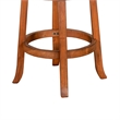 Pemberly Row Swivel Counter Height Chair Set of 2 in Brown Faux Leather
