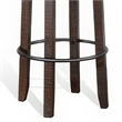 Pemberly Row Swivel Barstool Set of 2 in Black Faux Leather Dark Brown Wood