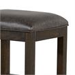 Pemberly Row 24 Inch Counter Stool with Faux Leather Seat in Dark Brown Wood