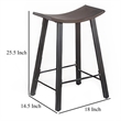 Pemberly Row 24 Inch Counter Stool Set of 2 in Curved Dark Brown Mahogany