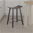Pemberly Row 24 Inch Counter Stool Set of 2 in Curved Dark Brown Mahogany