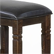 Pemberly Row Backless Barstool Set of 2 w/ Plush Black Vinyl Seat in Dark Brown