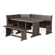 Pemberly Row 4pc Breakfast Nook Set w/ Dining Table & Corner Bench in Dark Brown