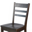 Pemberly Row Dining Chair Set of 2 with Ladderback Design in Dark Brown
