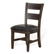 Pemberly Row Ladderback Dining Chair Set of 2 in Dark Gray Fabric and Brown