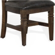 Pemberly Row Ladderback Dining Chair Set of 2 in Dark Gray Fabric and Brown