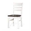 Pemberly Row Dining Chair Set of 2 Ladderback in White and Dark Brown