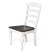 Pemberly Row Set of 2 Ladderback Dining Chairs in White and Dark Brown