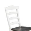 Pemberly Row Set of 2 Ladderback Dining Chairs in White and Dark Brown